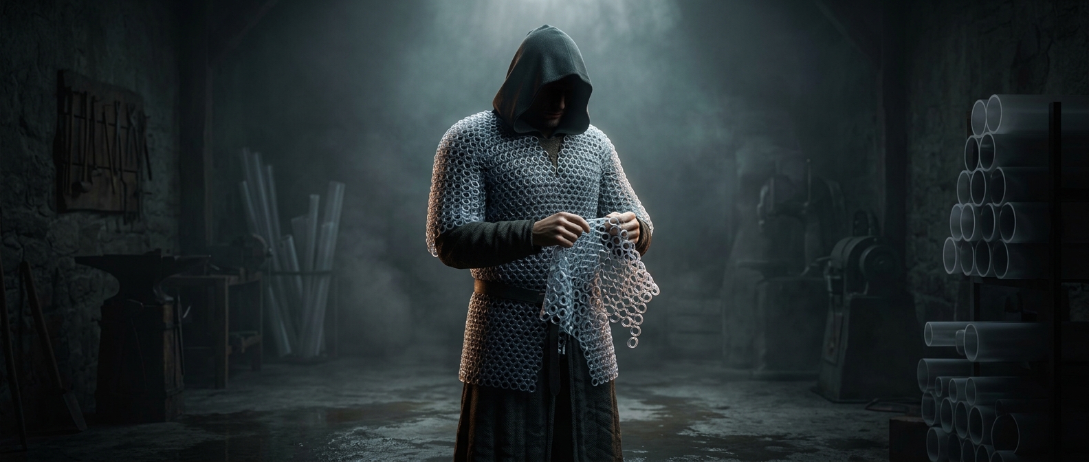 Movie chainmail can be made from plastic pipes