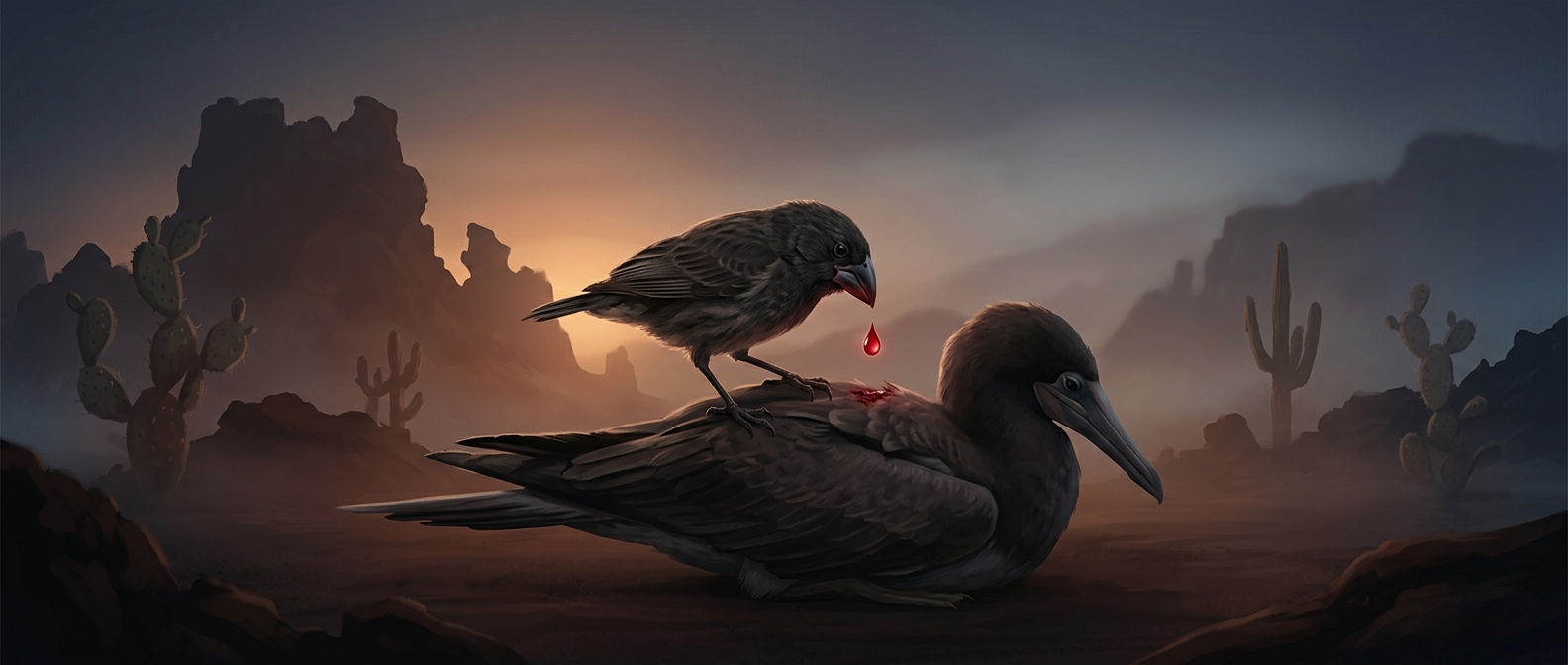 The finch that drinks seabird blood