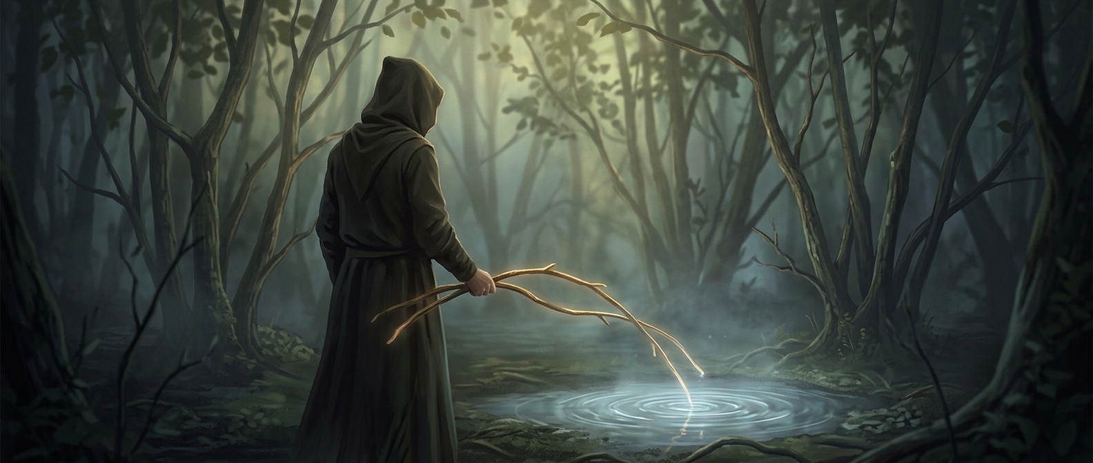 Hazel branches were used to locate groundwater
