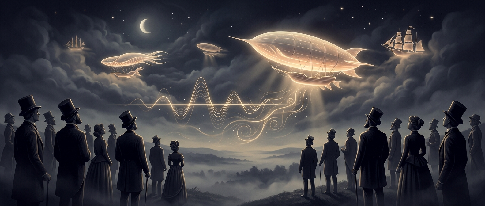 Victorian Americans saw singing airships before airplanes