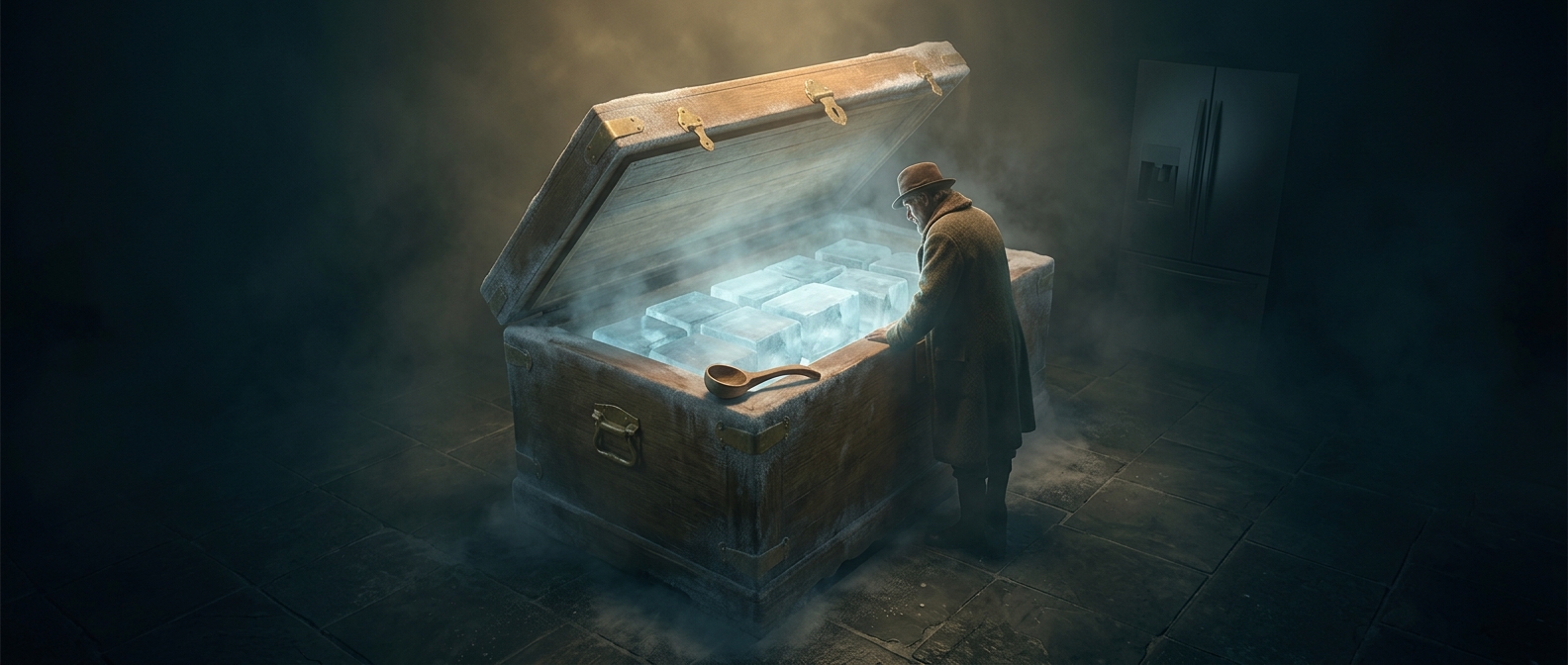 Storing ice in giant insulated boxes to pretend modern appliances are totally useless