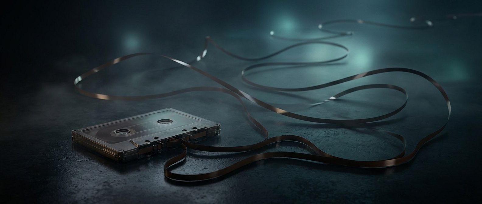 A cassette tape can stretch across a room