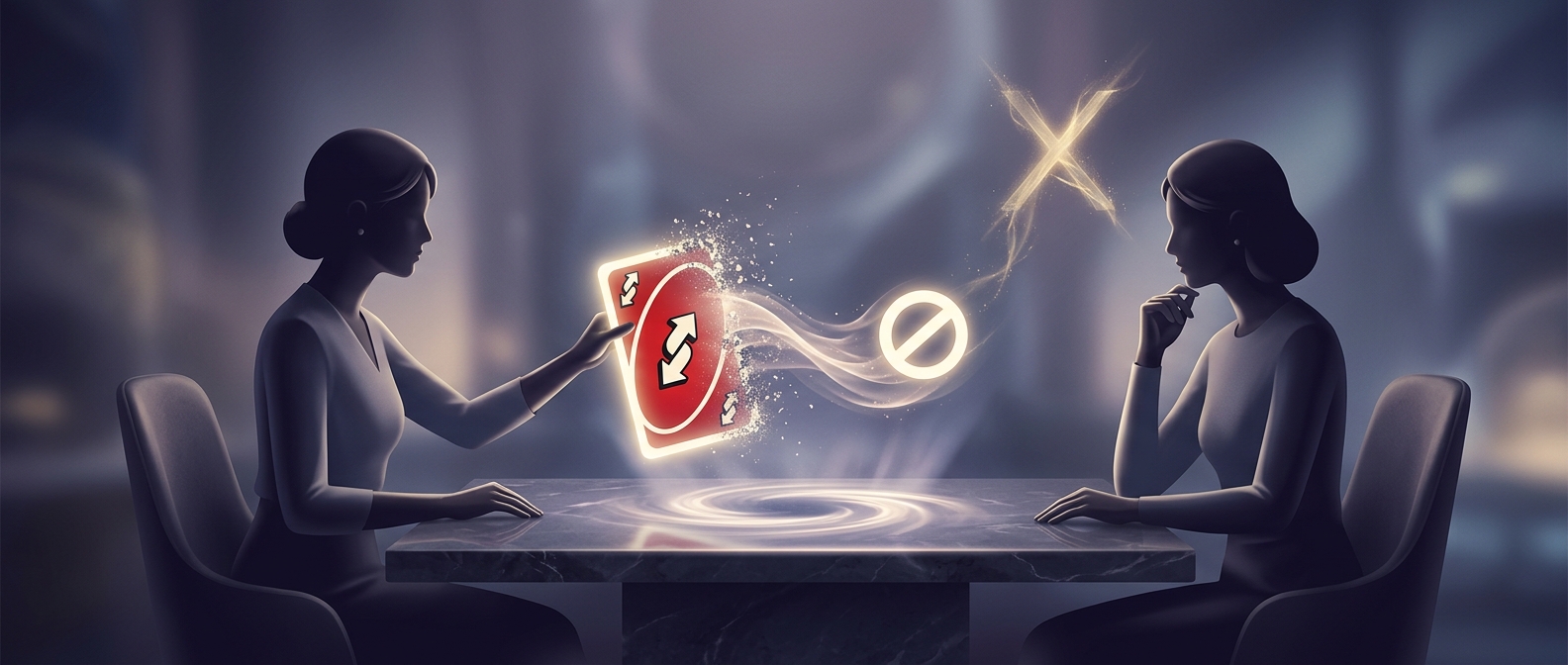 In two-player Uno, Reverse becomes Skip