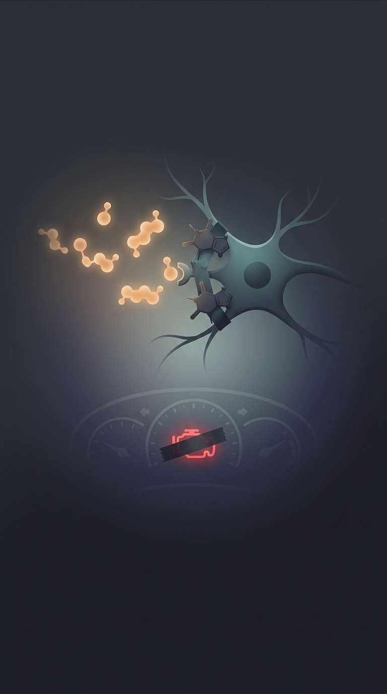 Caffeine works by impersonating a neurotransmitter called adenosine, sneaking into your brain's receptors and blocking the actual chemical that tells your body it is time to feel tired.
