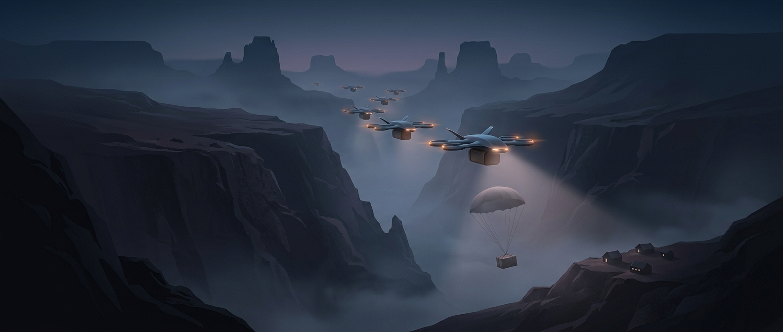 Drones parachute medicine into remote towns