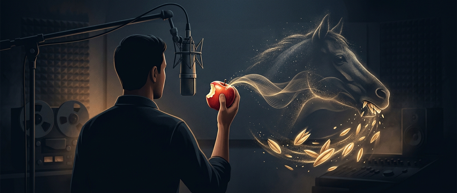 How apple bites became horse sounds
