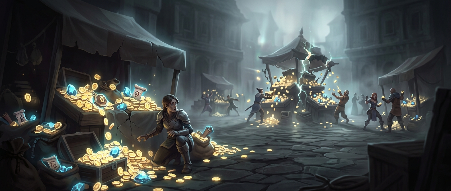 An update intended to balance characters accidentally broke the economy, spawning hilarious trade exploits