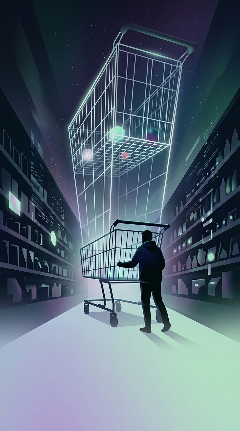 Why did grocery stores quietly double the size of their shopping carts over the last few decades?