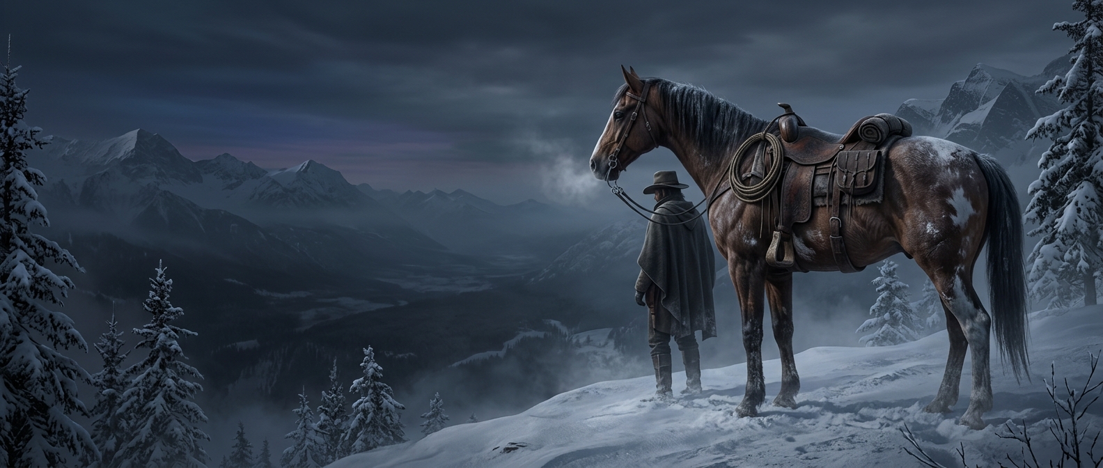 В Red Dead Redemption 2 лошади мерзнут даже там