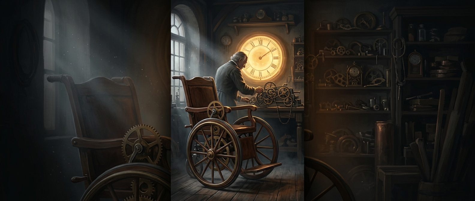 A clockmaker built the first self-propelled wheelchair