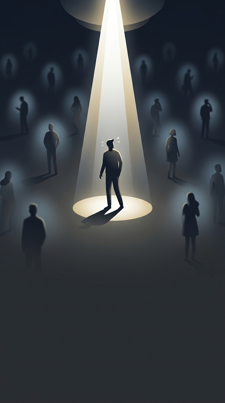 Spotlight effect is the psychological phenomenon by which people tend to believe they are being noticed more than they really are.