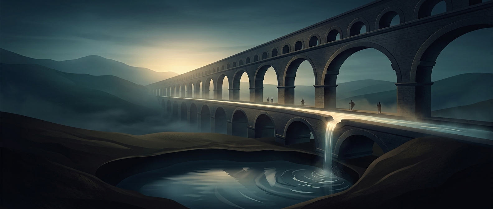 Roman engineers constructed giant gravity-fed water systems