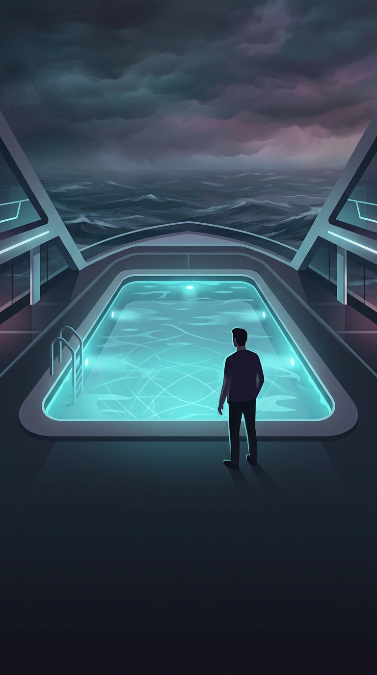 When violently rough weather hits a cruise ship, what bizarre thing do they do to the swimming pools?