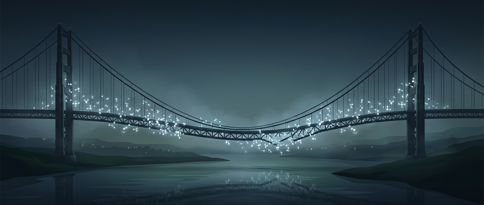 How hydrogen made a bridge's steel supports sag