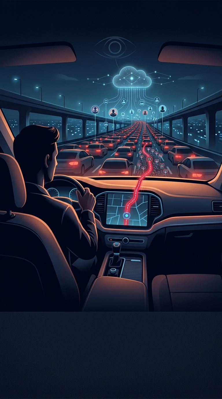 Google Maps magically knows when there is a massive traffic jam ahead of you in real-time. How does it know?