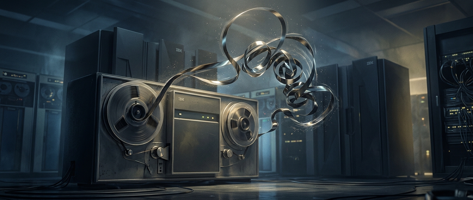 IBM once stored data with a giant robotic tape picker