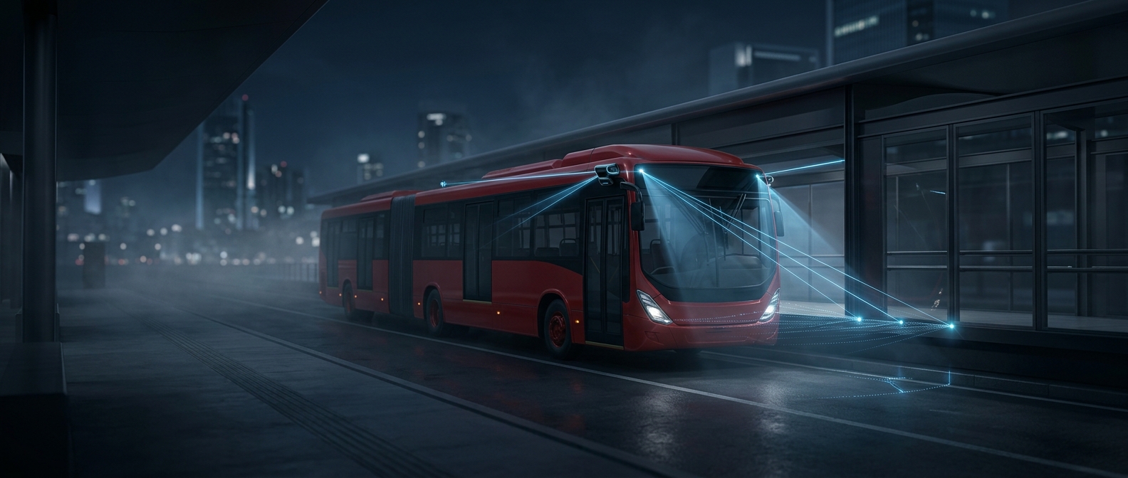 В Боготе водители автобусов TransMilenio используют датчики для стыковки с платформой