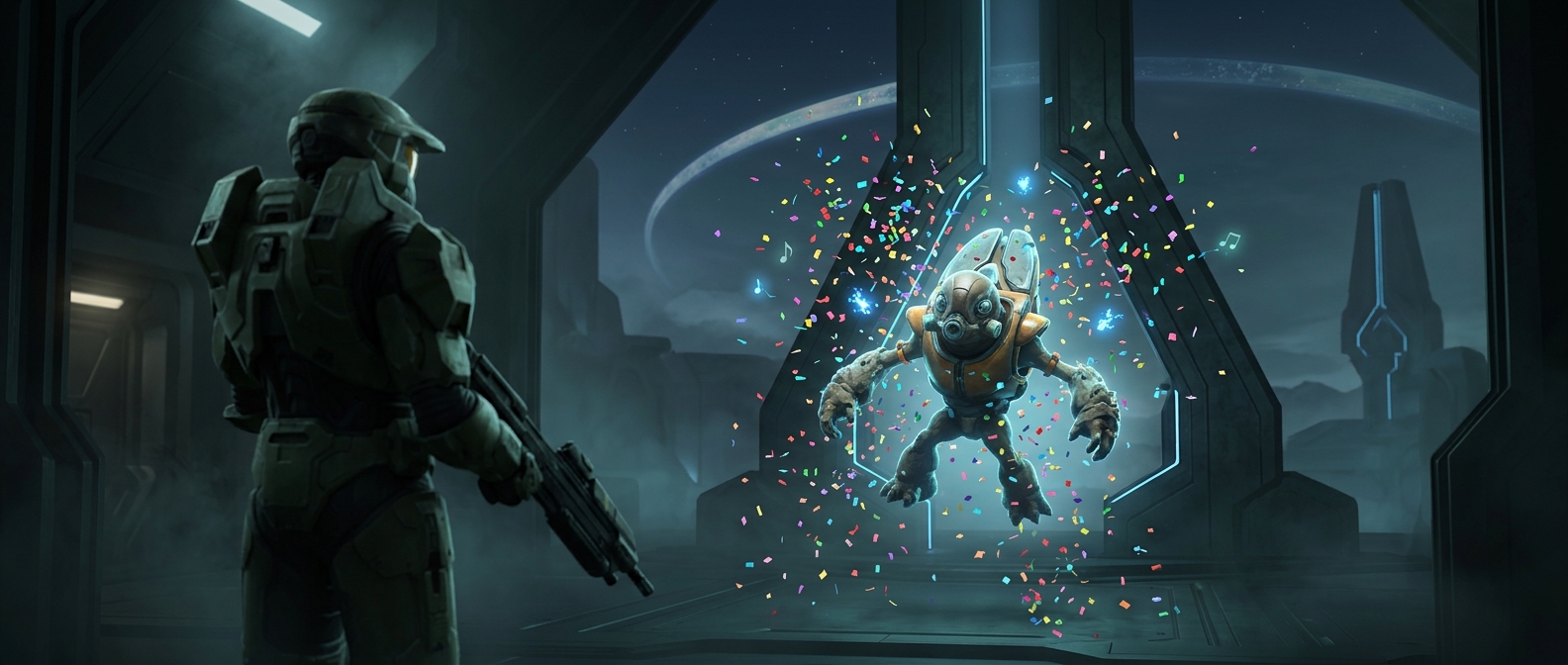 Halo Infinite's Grunt birthday party skull pops confetti
