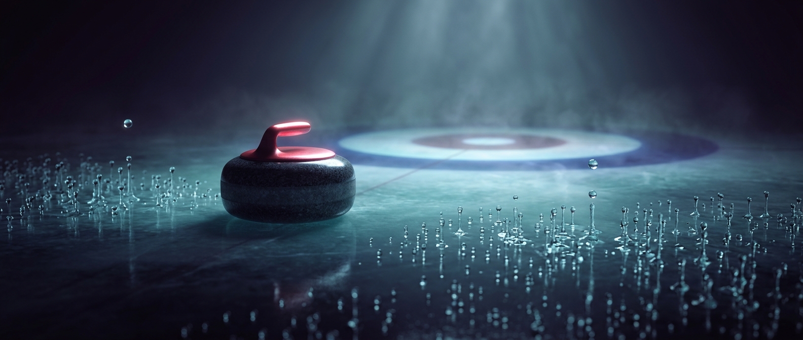 Curling ice is covered in tiny frozen bumps