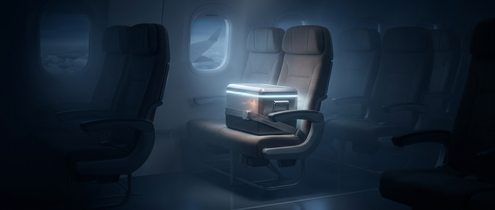 The passenger carrying a cooler may be transporting an organ