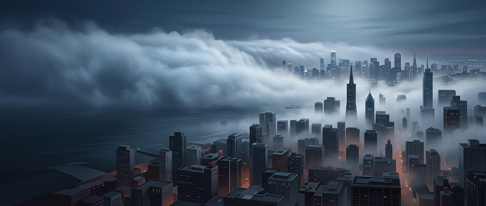 Advection transports fog horizontally into major cities
