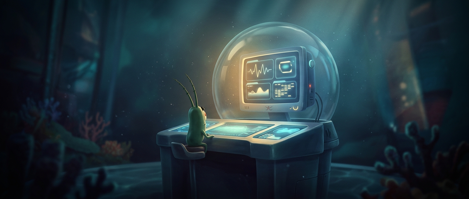 Plankton is married to a computer