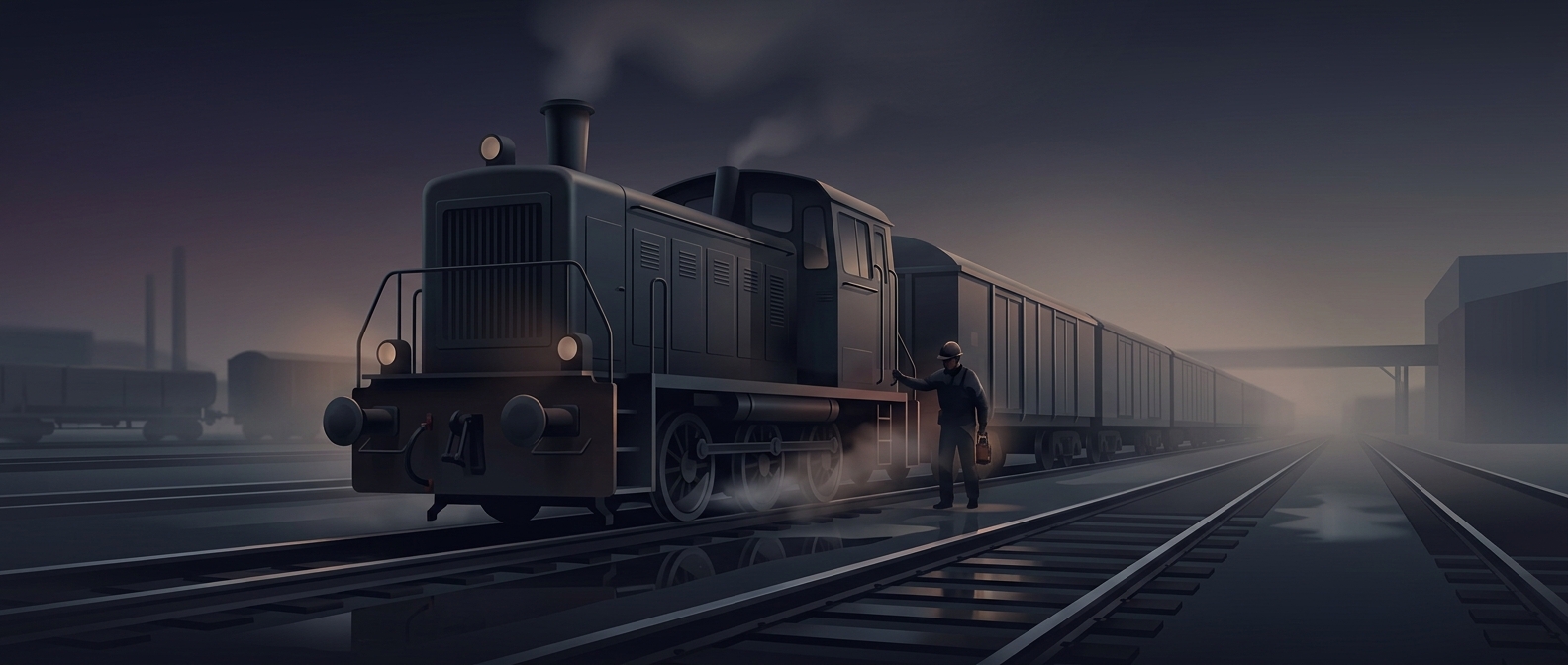 Shunters assemble trains in the railyard