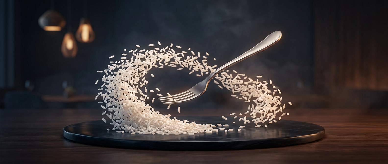 Consuming rice with a fork is a frustratingly slow endeavor