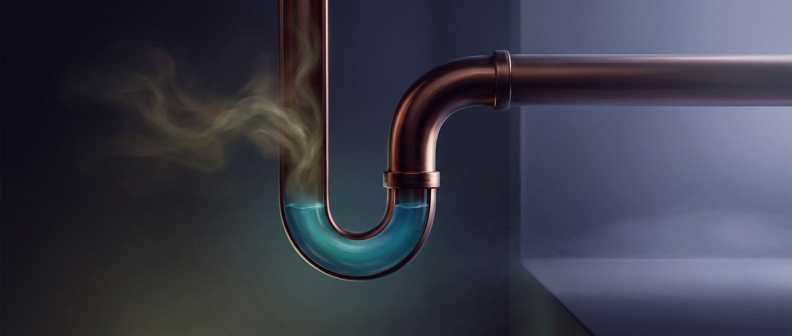 The tiny water barrier protecting your bathroom from sewer fumes