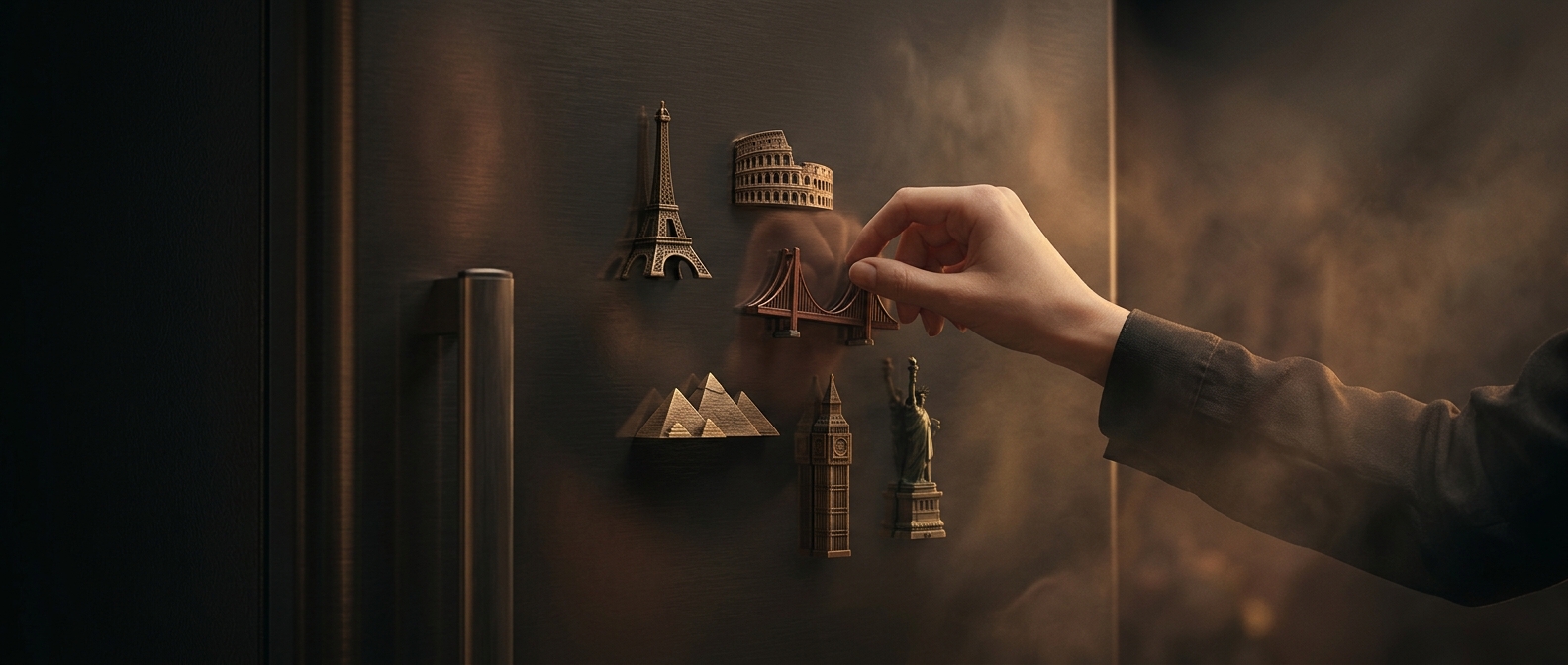 Fridge magnets became popular due to their tiny footprints