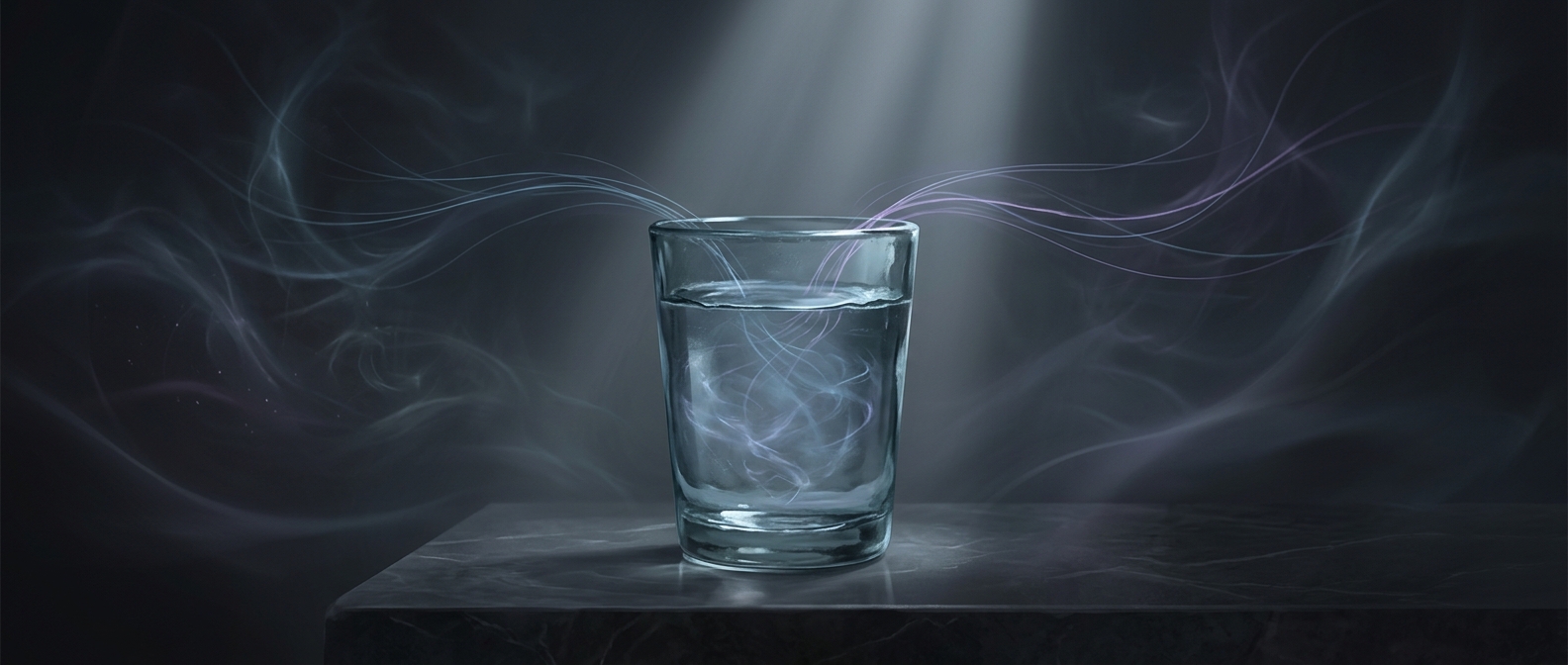 Leaving a glass of water out traps wandering frequencies