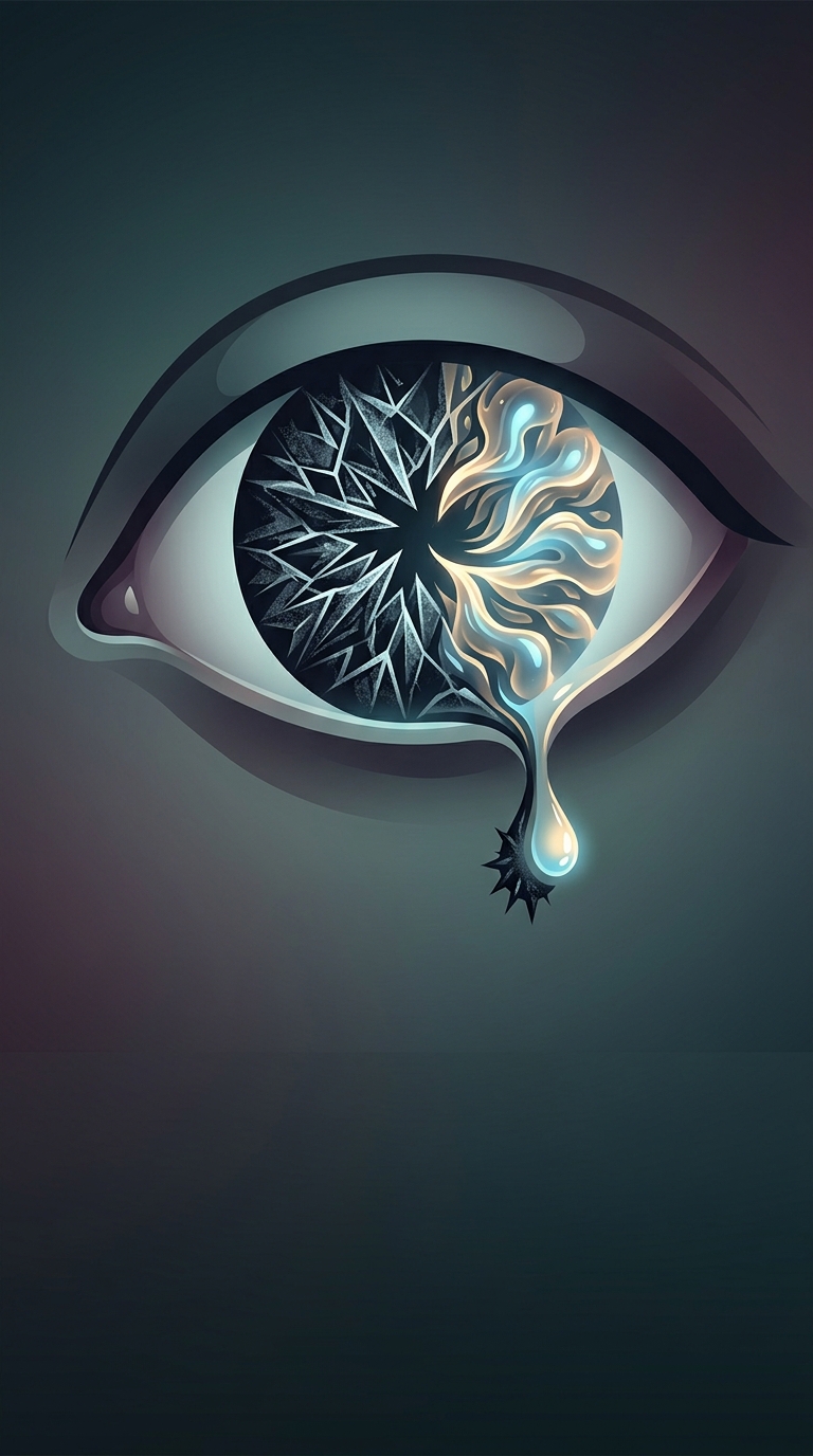 Why do tears of profound grief look completely alien under a microscope compared to tears of joy?