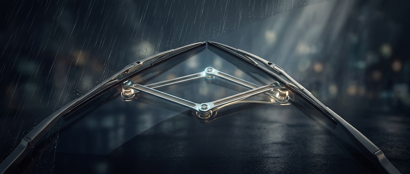 Windshield wipers use a four-bar linkage