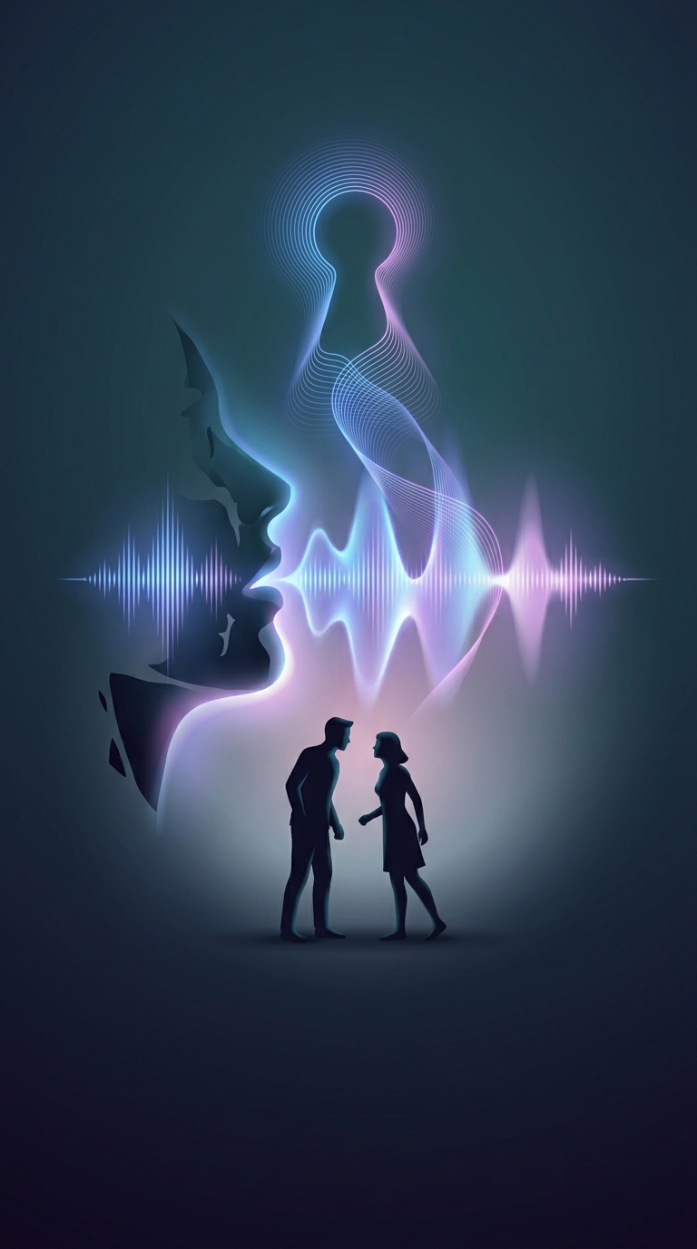 What subconscious trick do both men and women perform with their voice when speaking to someone highly attractive?
