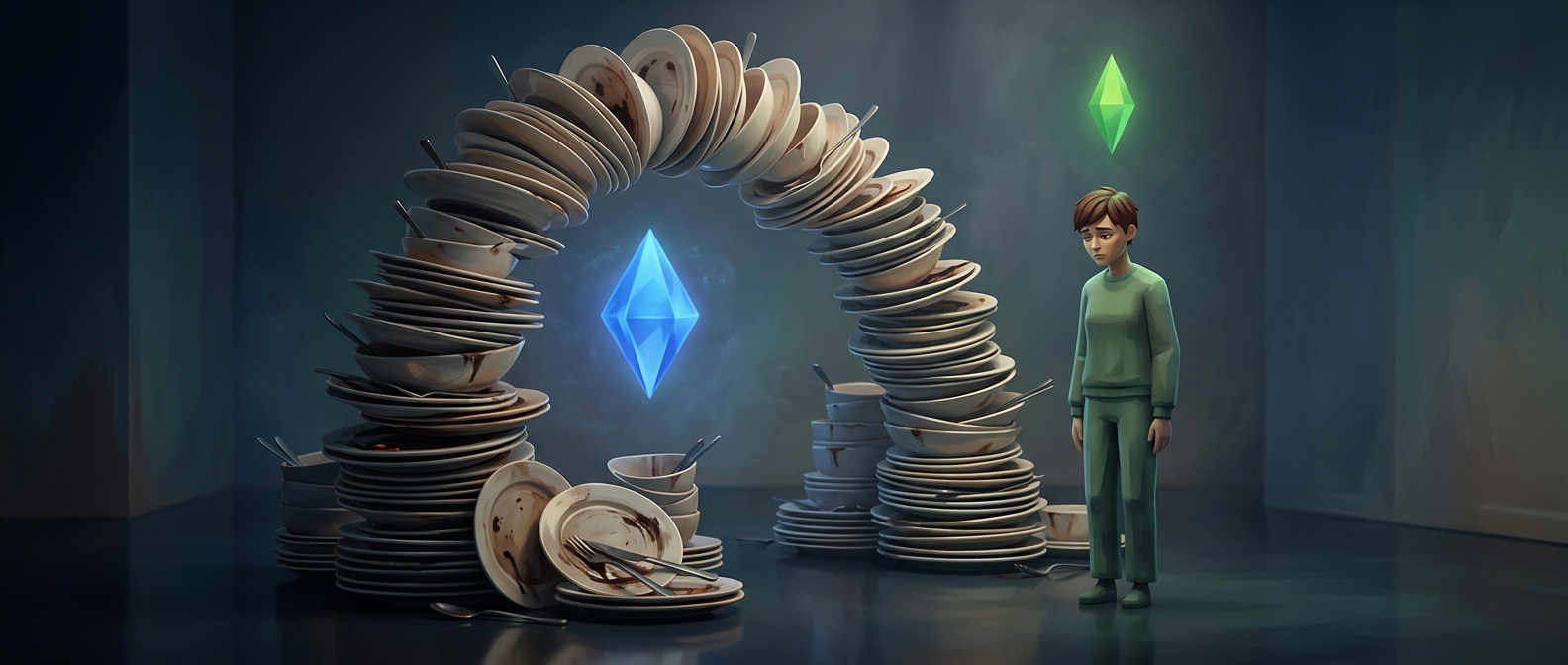 Why Sims characters ignore dirty plates