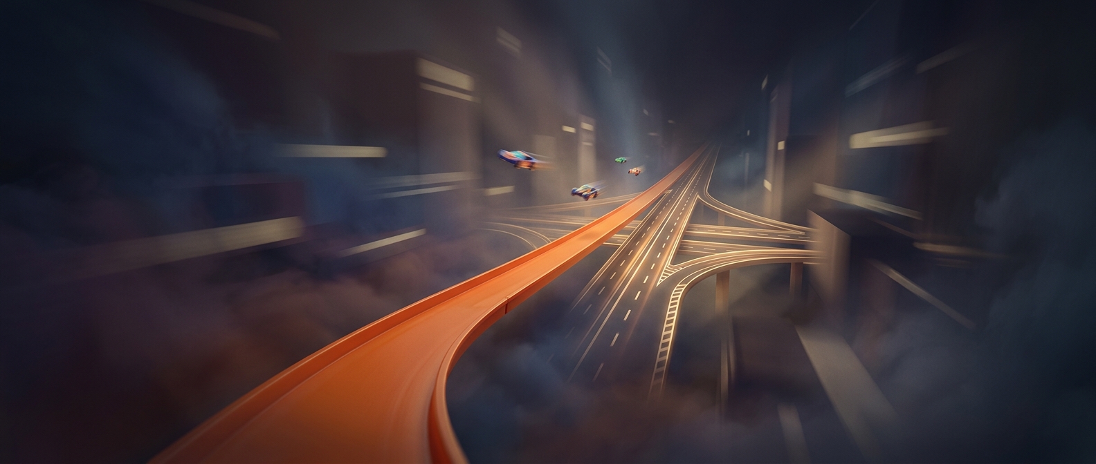 Треки Hot Wheels были разработаны для имитации скоростных шоссе