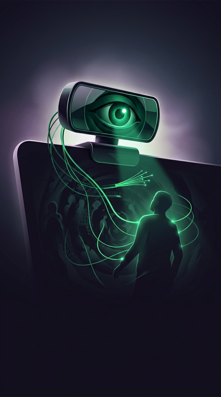Why does your laptop webcam feature a tiny green LED light that illuminates whenever it is recording?
