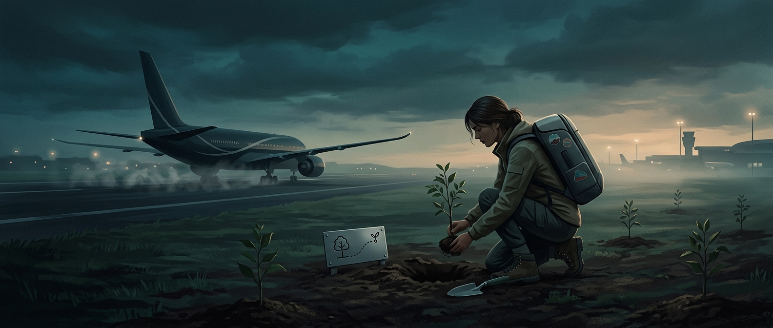 Some travelers plant trees after flying