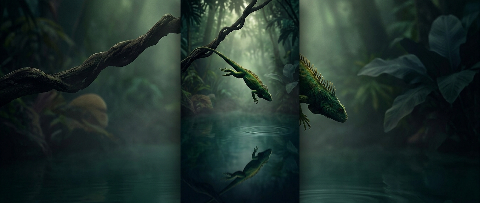 When iguanas escape predators by belly-flopping