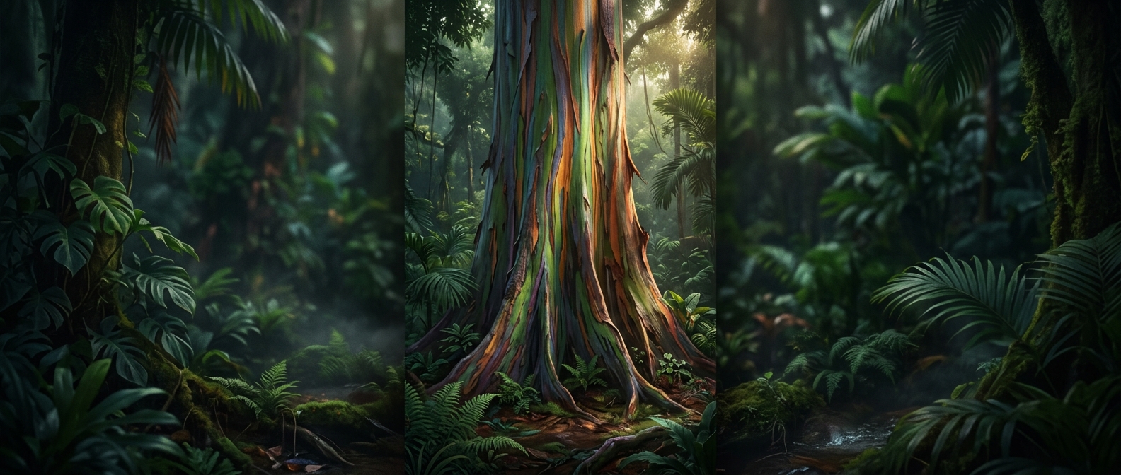 The tree with naturally rainbow-colored bark