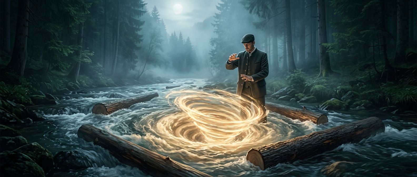 How water vortices moved massive logs