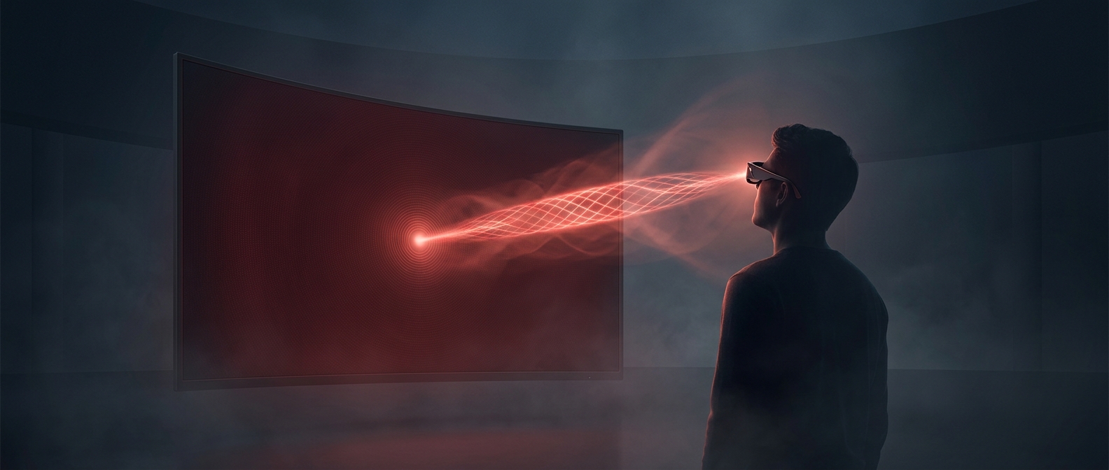 Активные 3D-очки получают инфракрасные сигналы от экрана и синхронно затемняют линзы