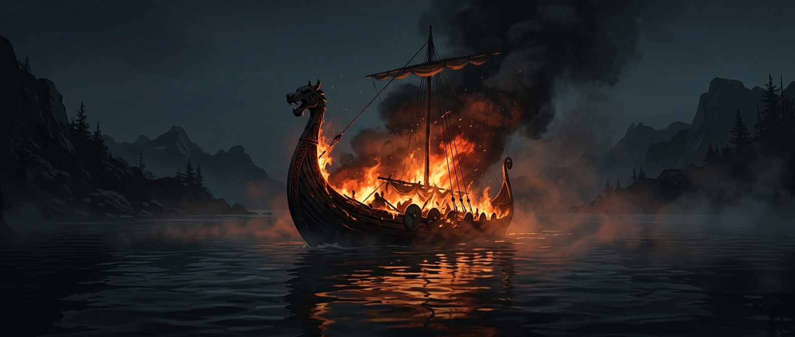 Gruesome and haunting ancient Norse burial rituals involved setting entirely functional giant longships ablaze