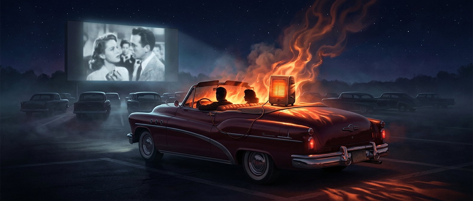 Drive-in theaters once rented car heaters