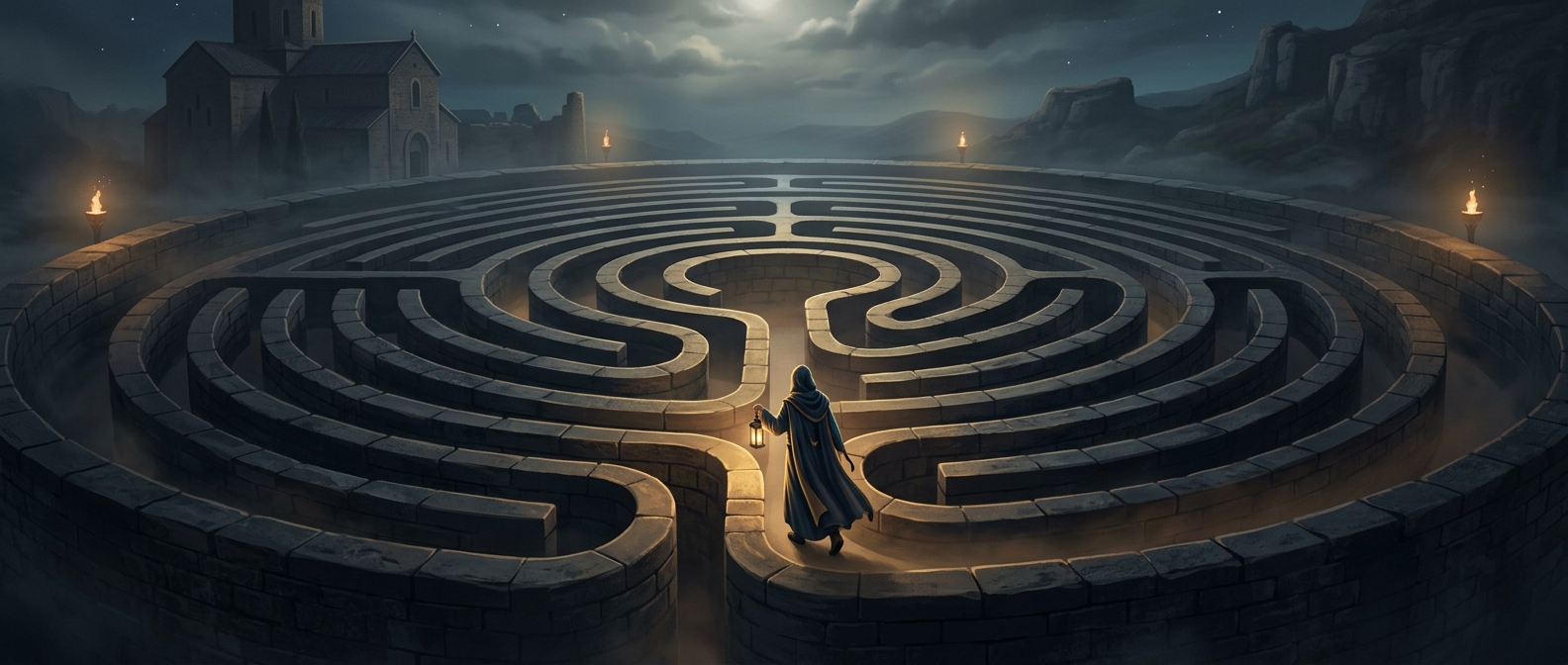 Walking labyrinths only ever have one continuous path