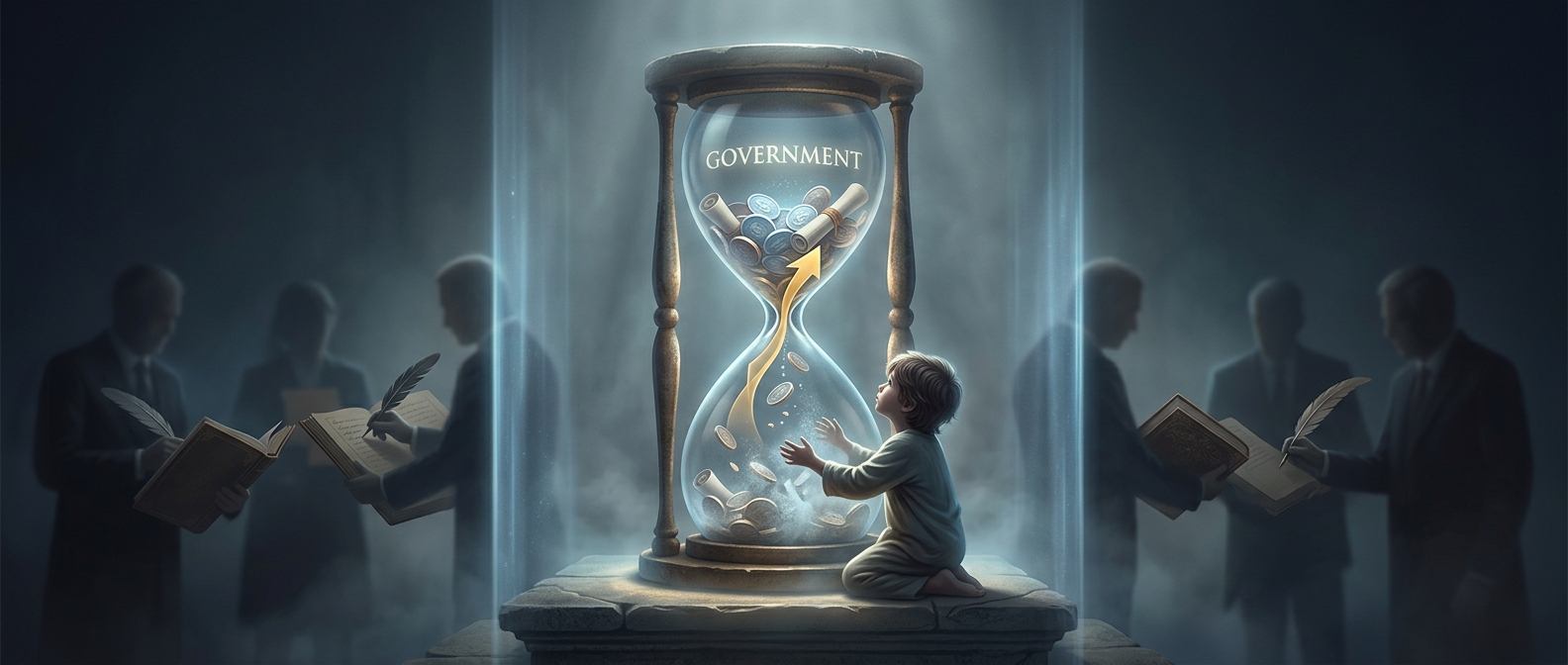 Issuing government bonds is borrowing from grandchildren