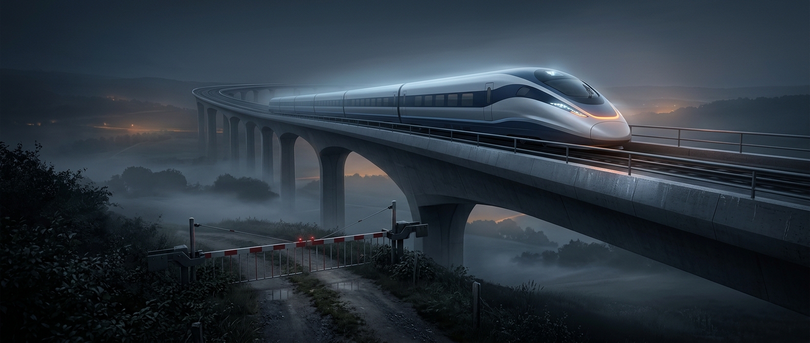 High speed rail systems strictly eliminate level crossings