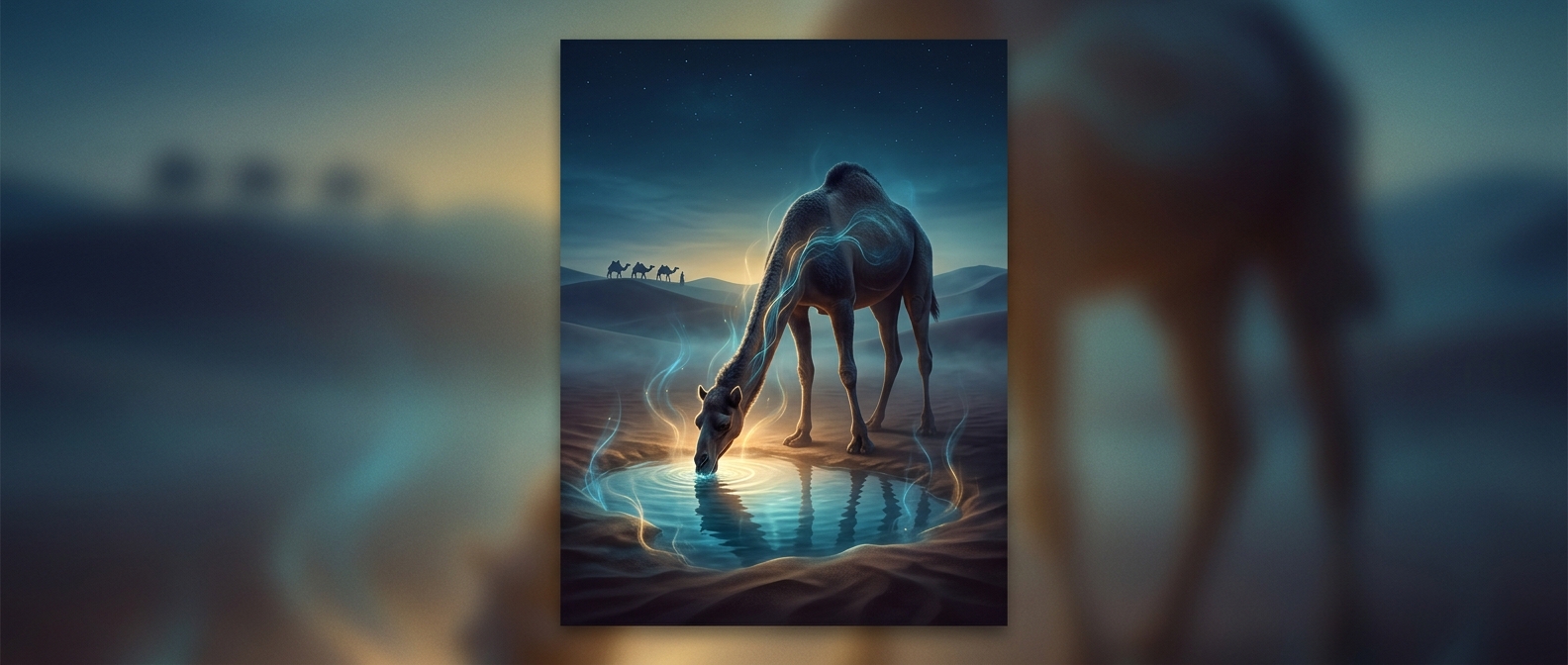 Camels drink massive quantities of water before long treks