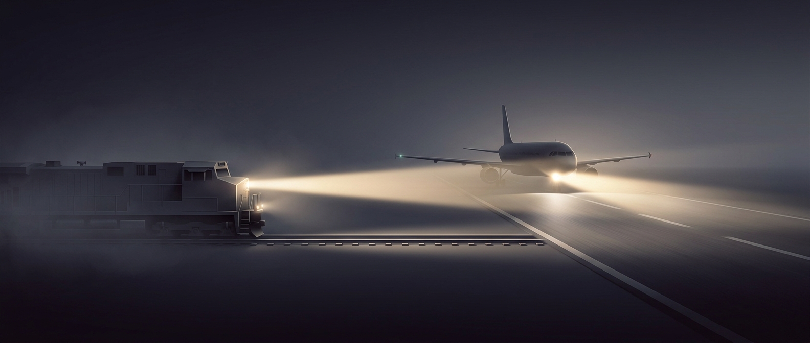 The airport where trains cross the runway