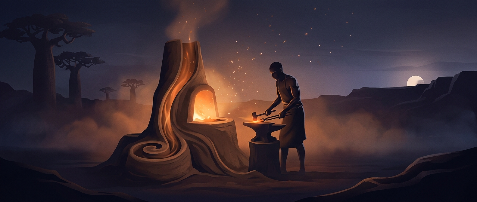 African blacksmiths built early drafting furnaces